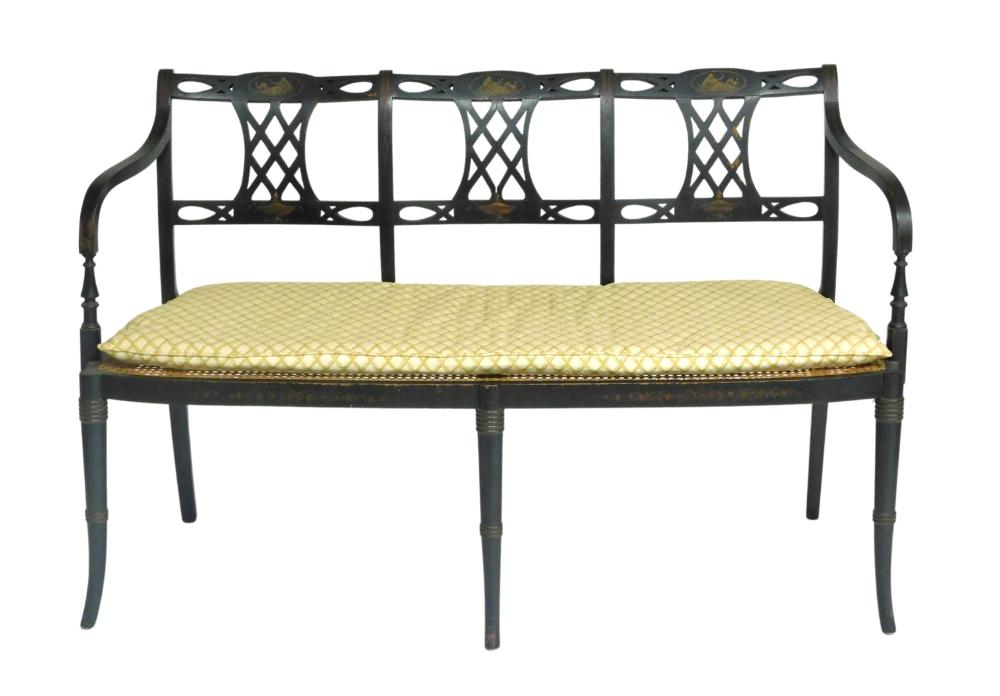 SHERATON STYLE FANCY SETTEE, 20TH