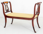 SHERATON STYLE MAHOGANY BENCH<