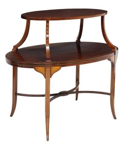 SHERATON STYLE MAHOGANY TWO-TIER