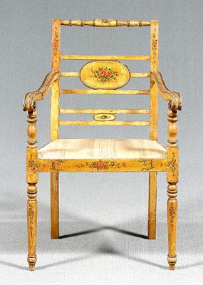 Sheraton style open armchair,
