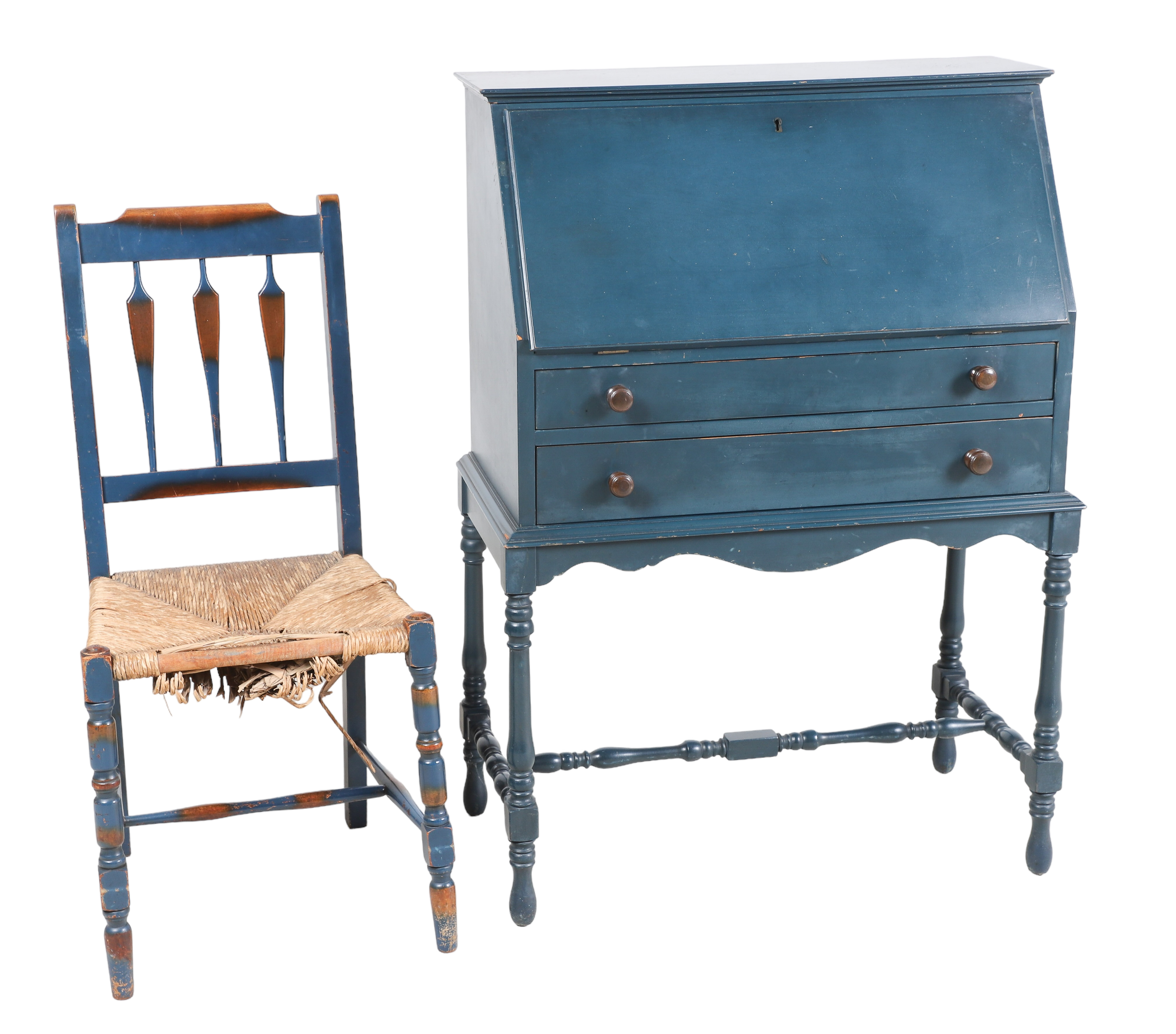 Sheraton style painted slant