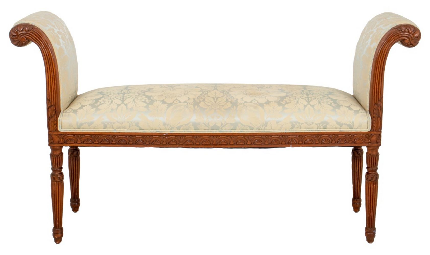 SHERATON STYLE UPHOLSTERED MAHOGANY