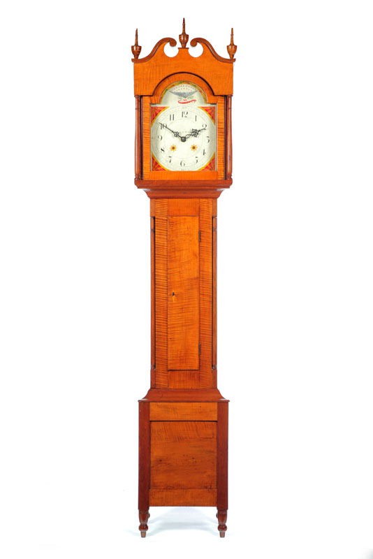 SHERATON TALL CASE CLOCK.  Ohio 