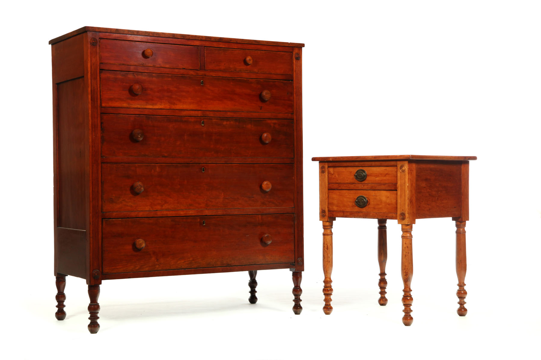 SHERATON TALL CHEST OF DRAWERS