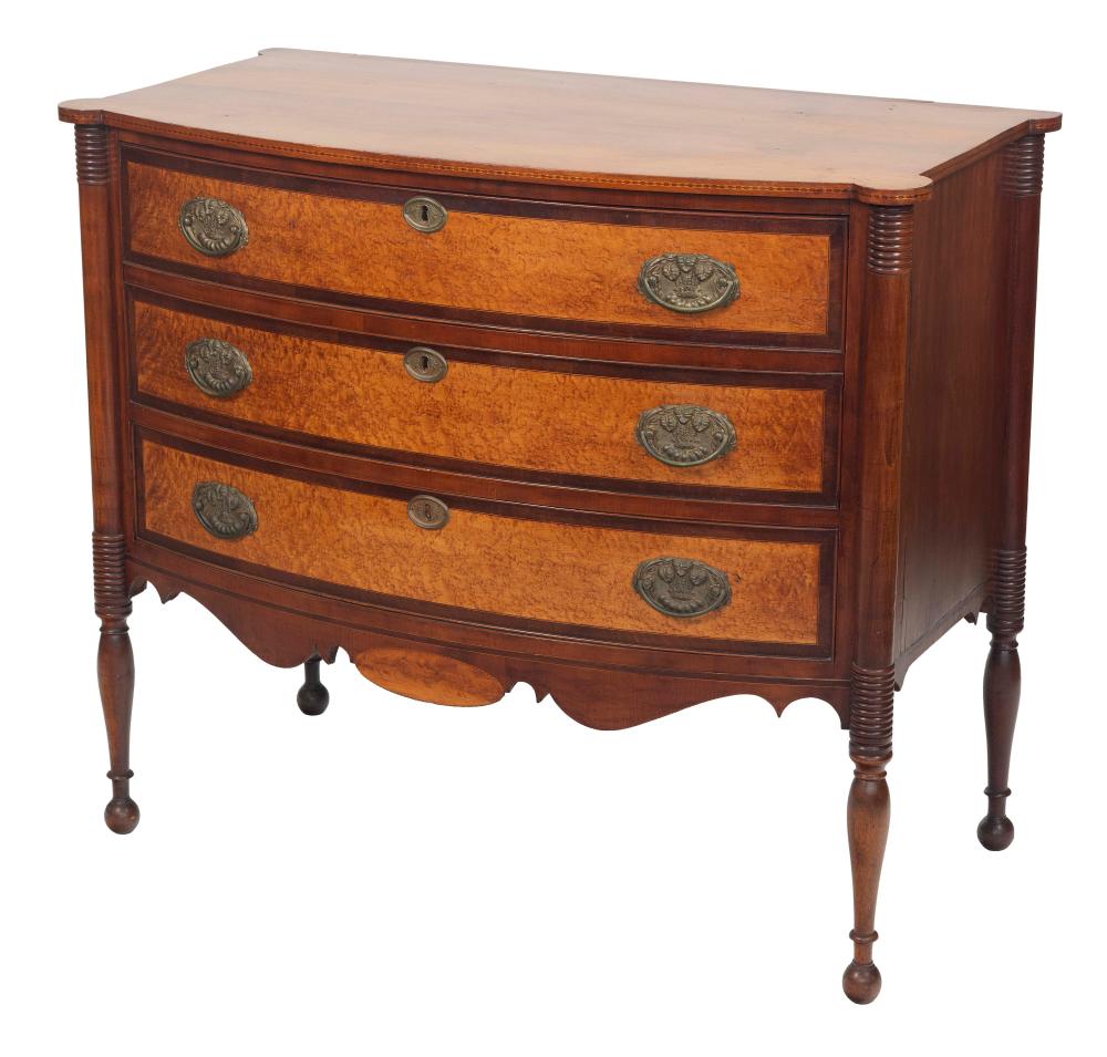 SHERATON THREE-DRAWER BOWFRONT