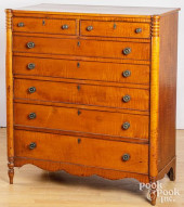 SHERATON TIGER MAPLE CHEST OF