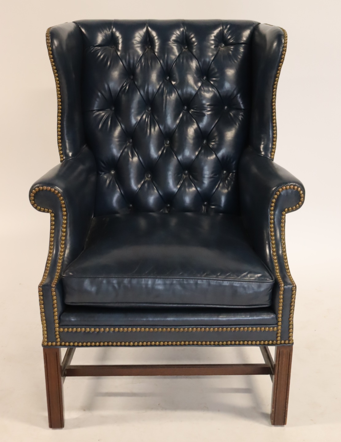 SHERILL SIGNED LEATHER CHESTERFIELD
