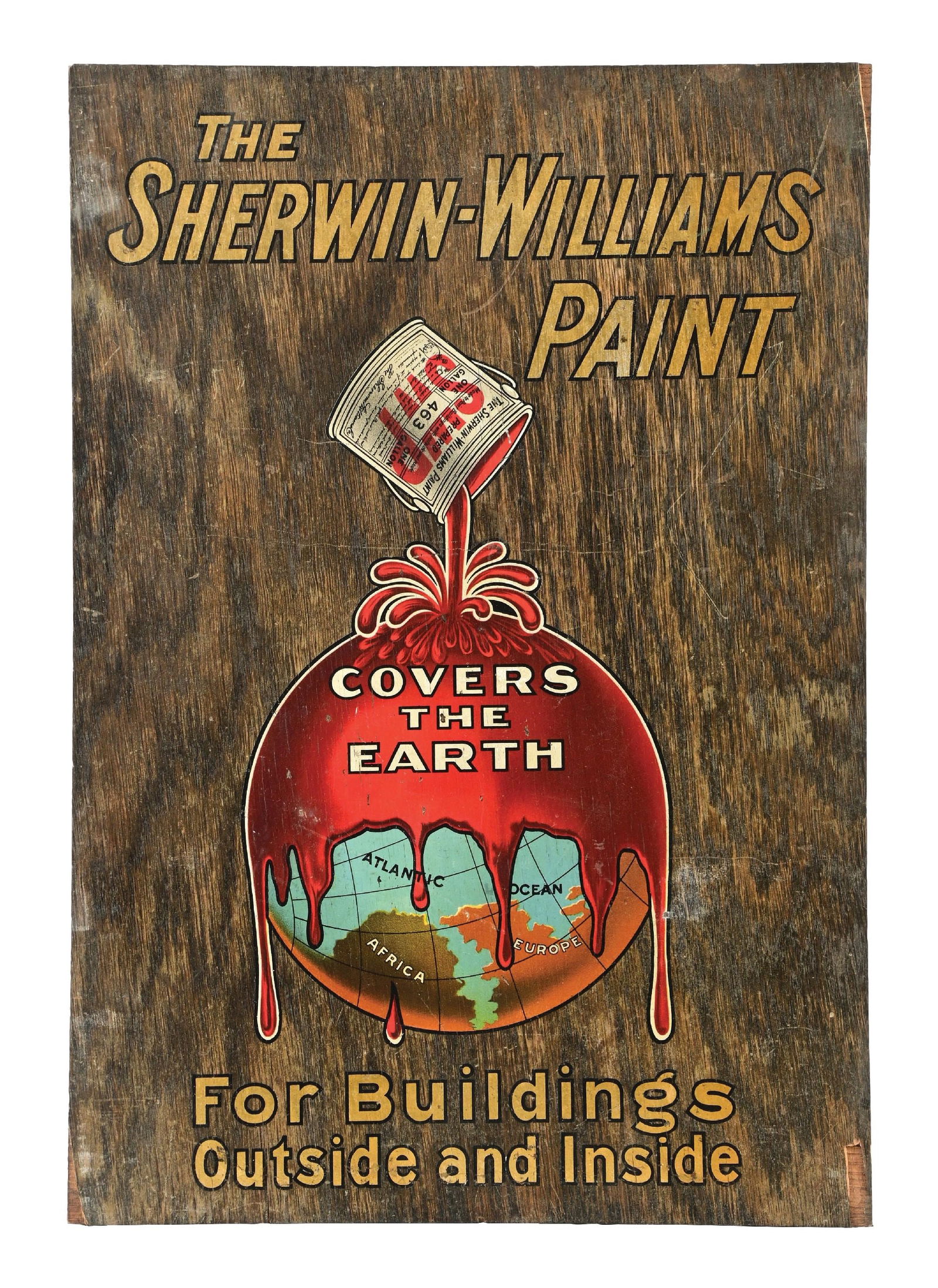 SHERWIN-WILLIAMS PAINT WOOD SIGN W/