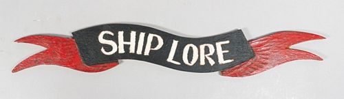 SHIP LORE CARVED WOODEN SIGN,
