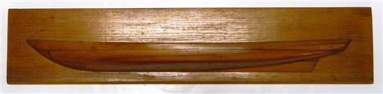 SHIP MODEL: Mahogany half hull of