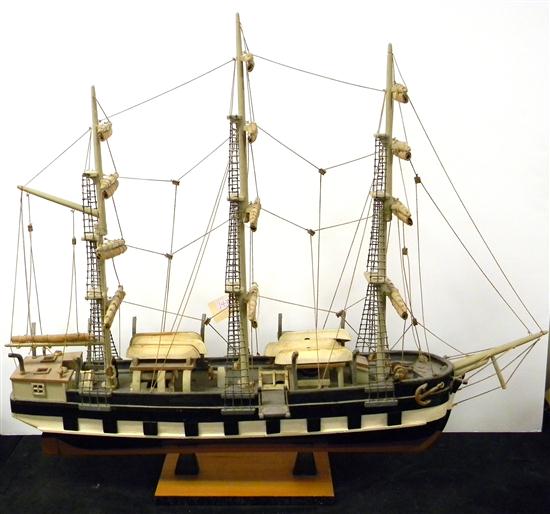 SHIP MODEL: Wooden Whaling ship 