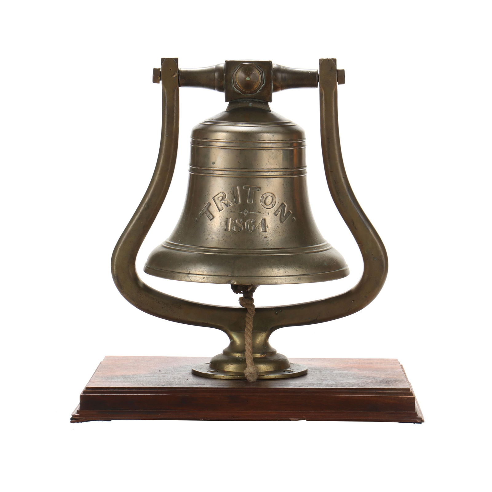 SHIP'S BELL ON STAND,  TRITON