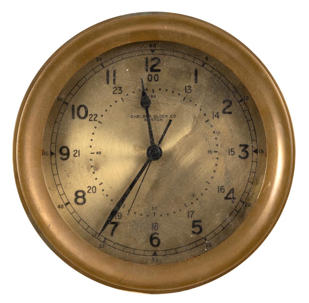 SHIP'S BELL-STYLE CLOCK MARKED