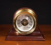 SHIP'S BRASS BAROMETER ON TRAD