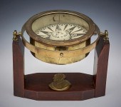 SHIPS BRASS GIMBALED COMPASS,