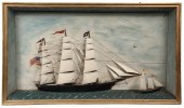SHIPS DIORAMA - Late 19th c Sh