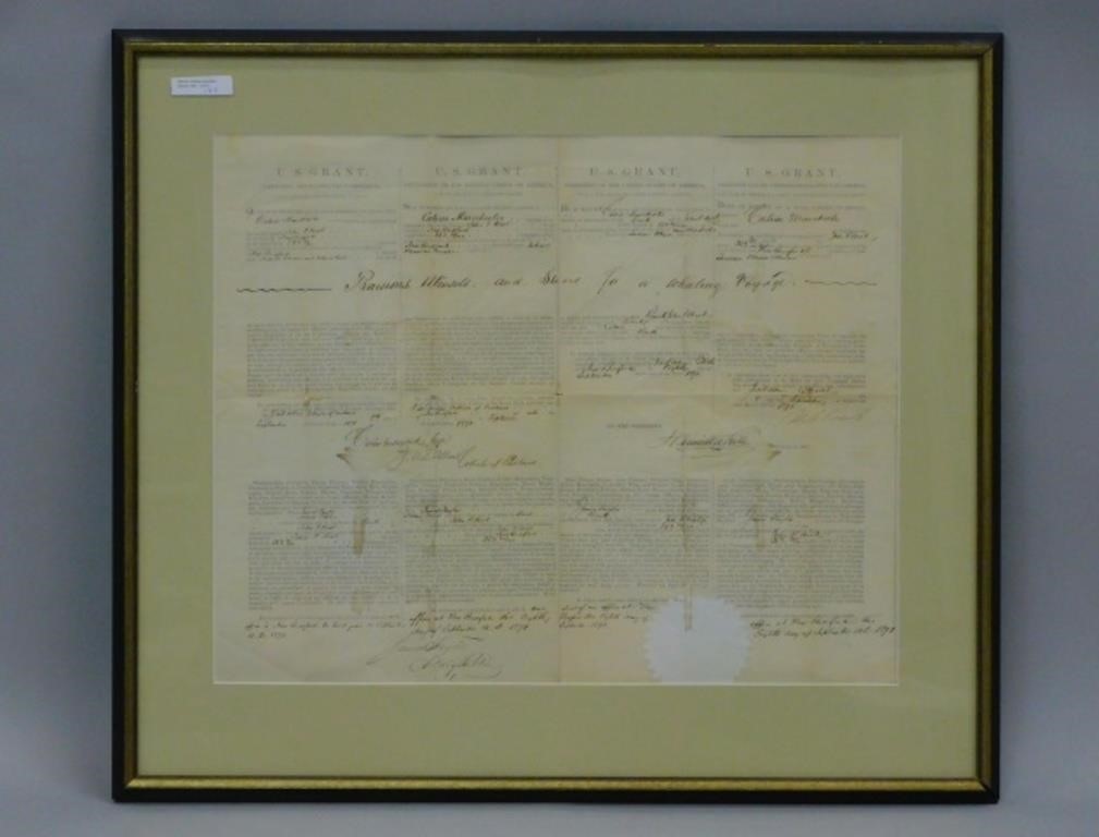 SHIP'S PASSPORT, 9-18-1871, IN FOUR