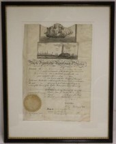 SHIP'S PASSPORT SIGNED BY PRES