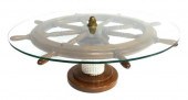 SHIPS WHEEL TABLE WITH ROPE WR
