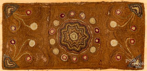 SHIRRED RUG, 19TH C., 64" X