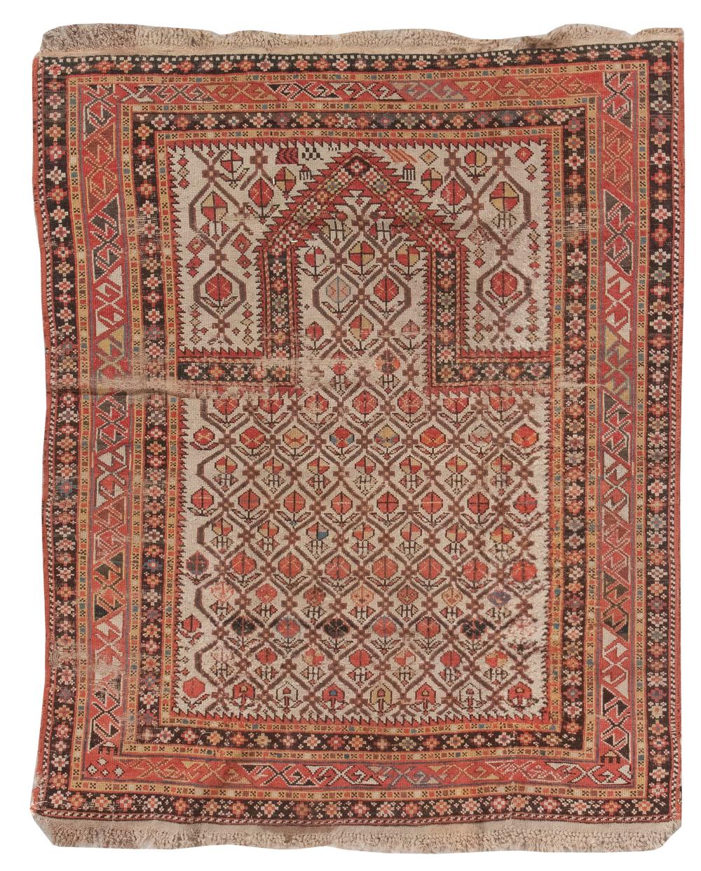 SHIRVAN PRAYER RUG: 3’9” X 4’7”