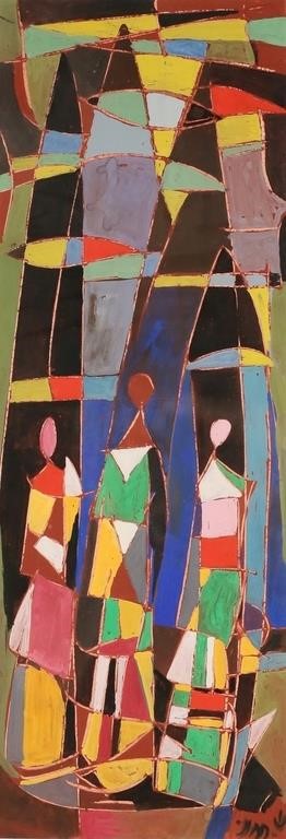 SHMUEL RAAYONI GOUACHE STAINED
