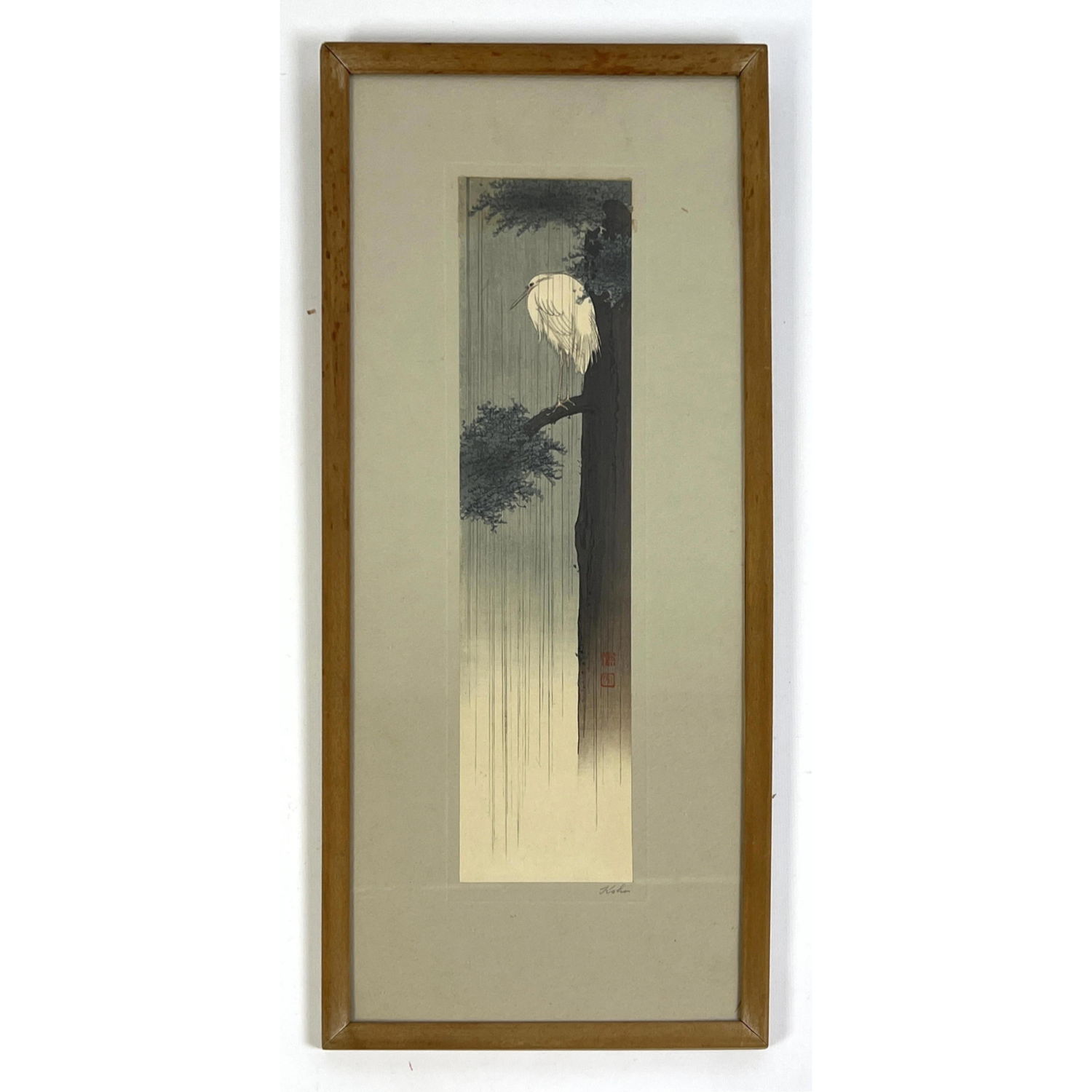 Shoda Koho Heron Woodblock Print