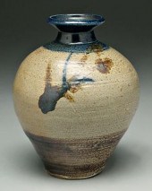 Shoji Hamada stoneware vase (J