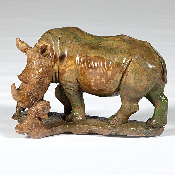 Shona Stone Rhino and Calf