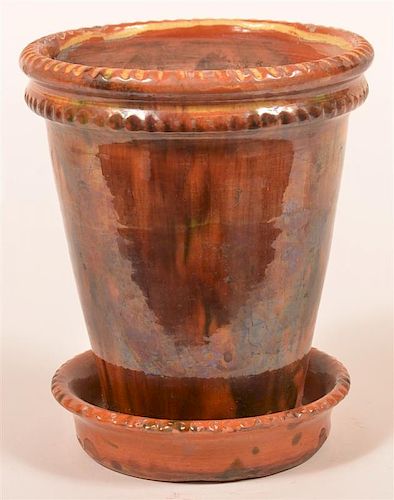 SHOONER REDWARE GLAZED FLOWER