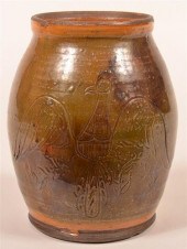 SHOONER REDWARE POTTERY SGRAFF