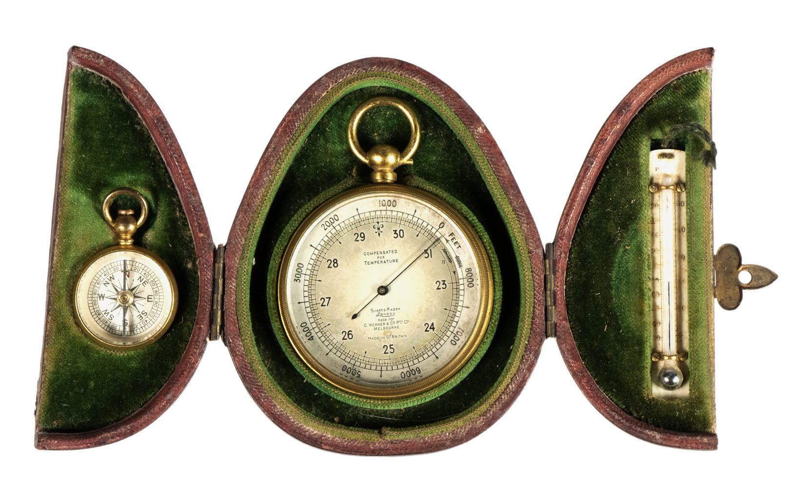 SHORT & MASON GILT METAL CASED