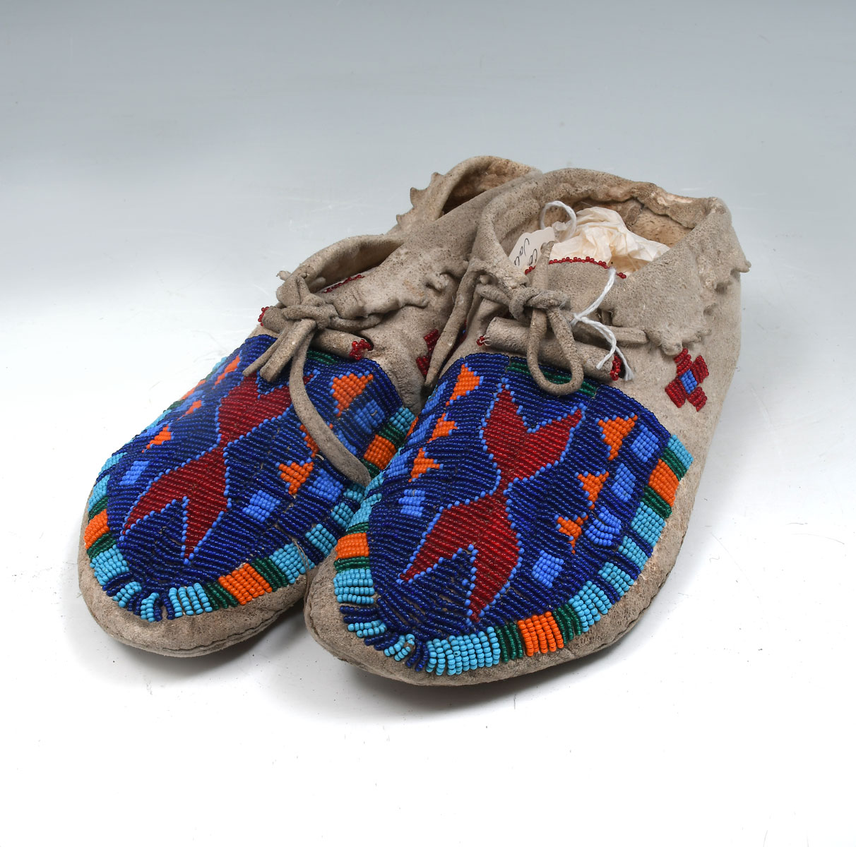 SHOSHONE BEADED MOCCASINS: