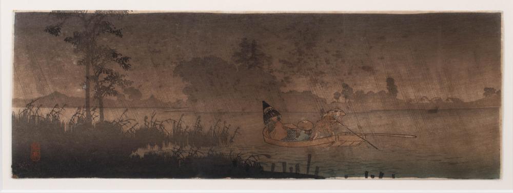 SHOTEI , LANDSCAPE, COLORED WOOD