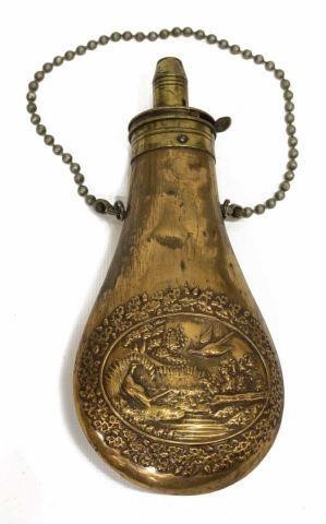 SHOTGUN POWDER FLASK, 19TH C.