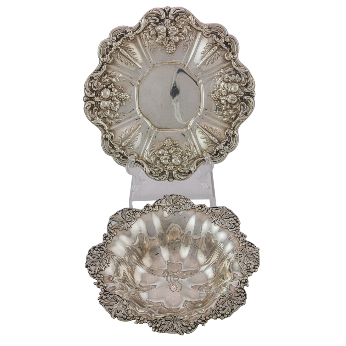 SHREVE STERLING FRUIT BOWL AND REED
