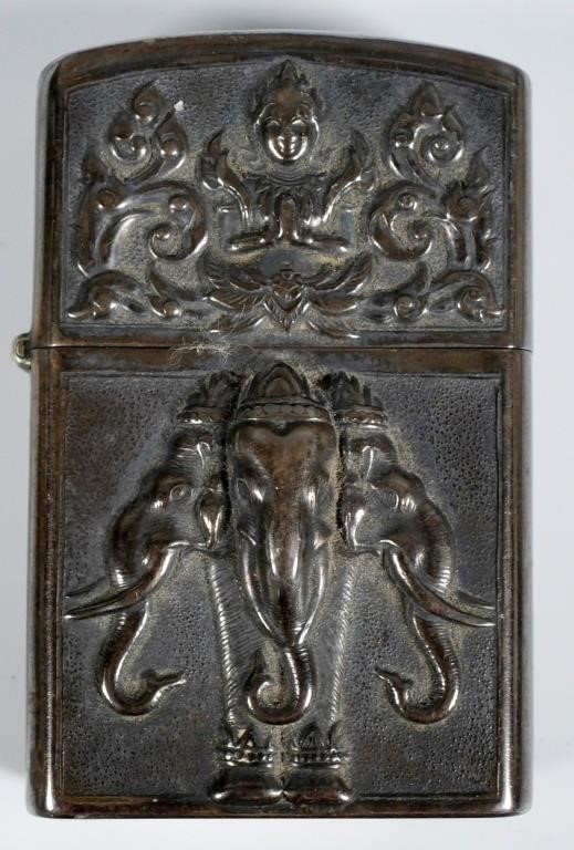 SIAM REPOUSSE STERLING SILVER ZIPPO