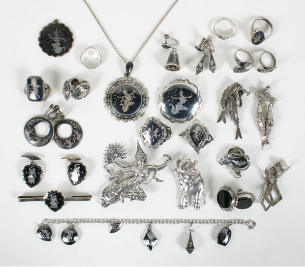 Siam sterling silver jewelry 25pc