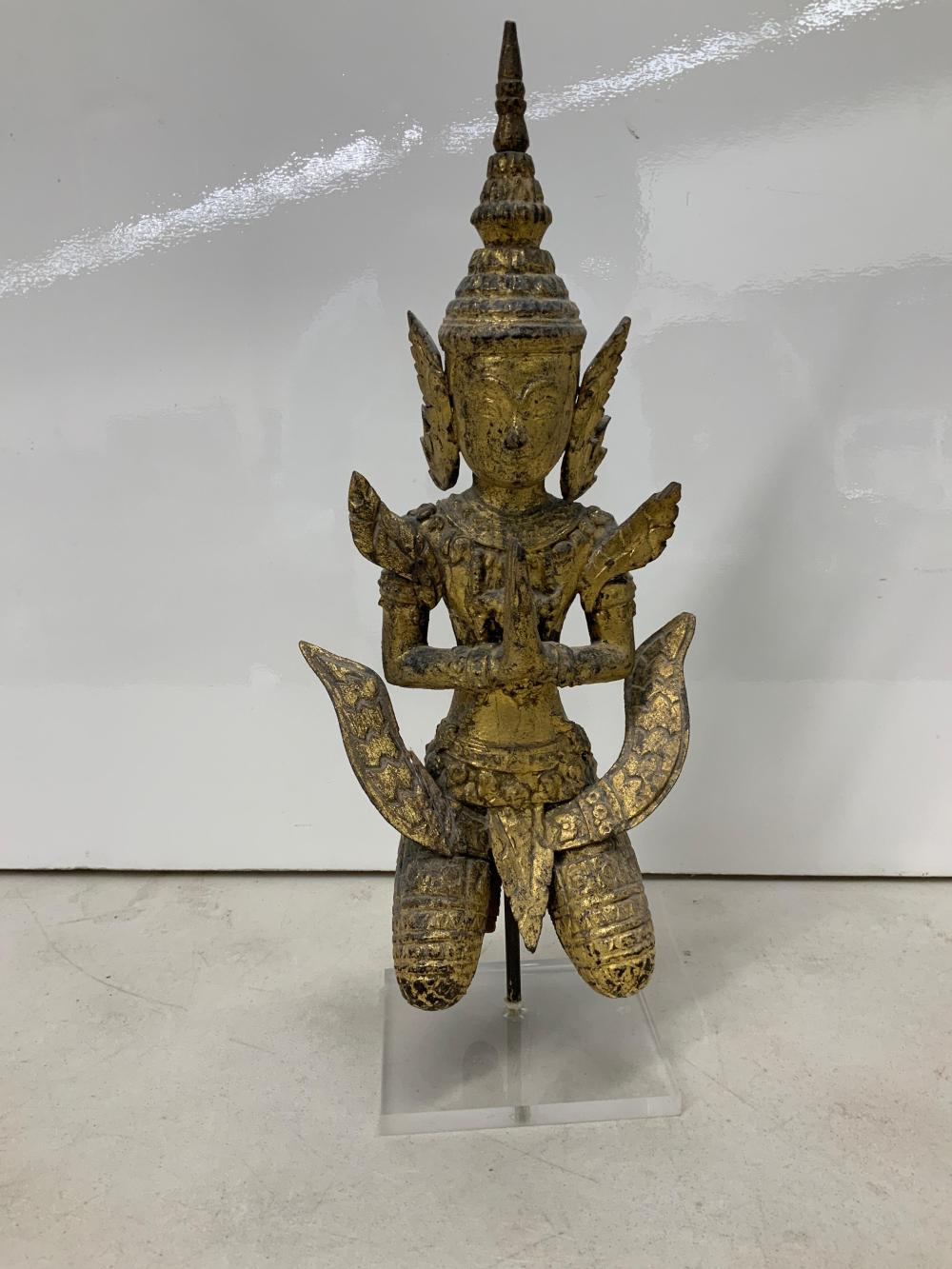 SIAMESE CARVED AND GILT WOOD FIGURE