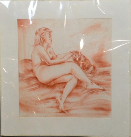 Sid Larson Conte Crayon Drawing