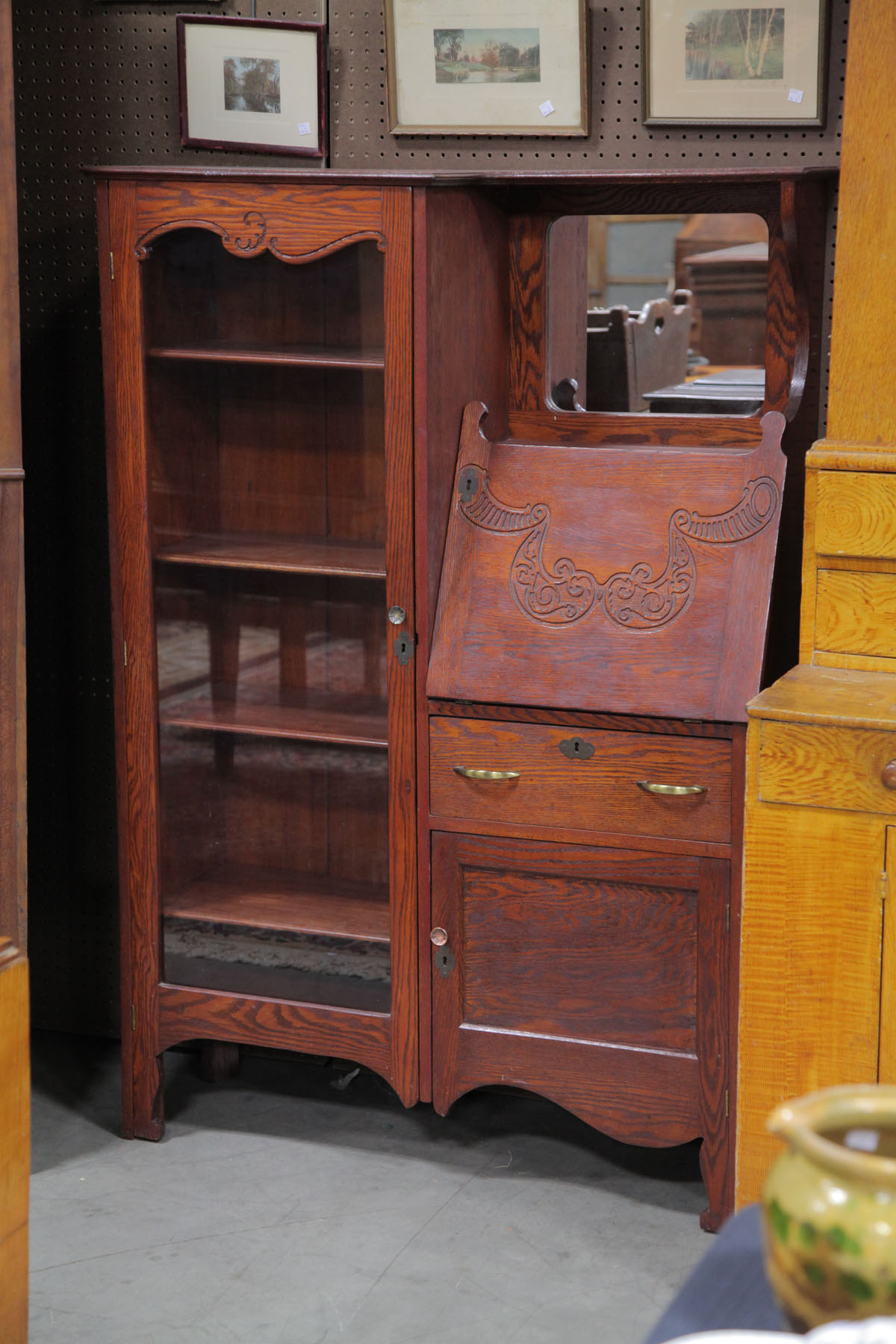SIDE BY SIDE BOOKCASE.  American 