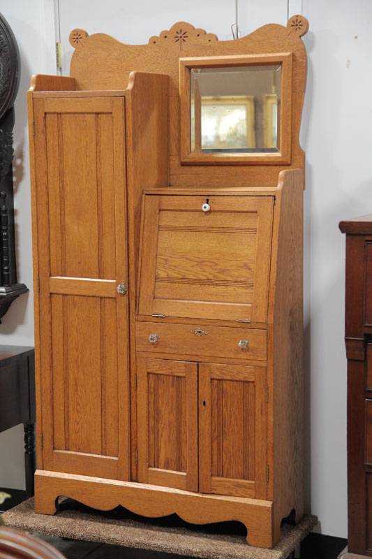 SIDE BY SIDE SECRETARY BOOKCASE.