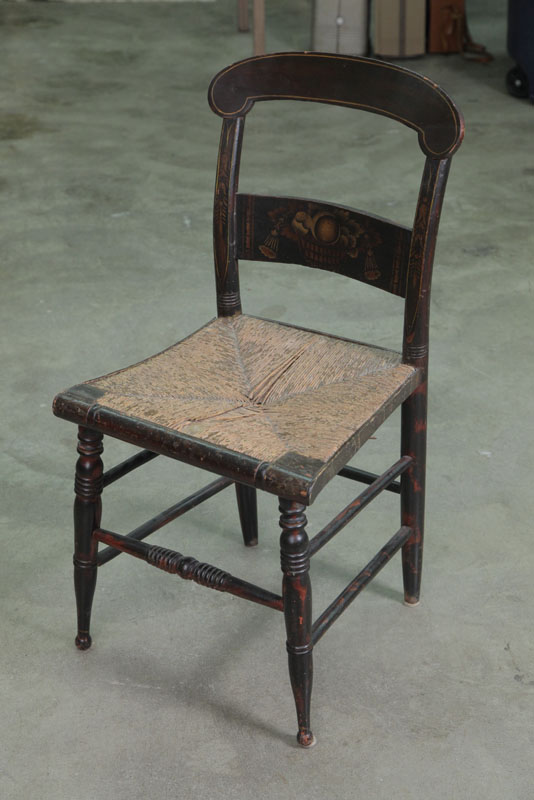 SIDE CHAIR. Stencil decorated chair