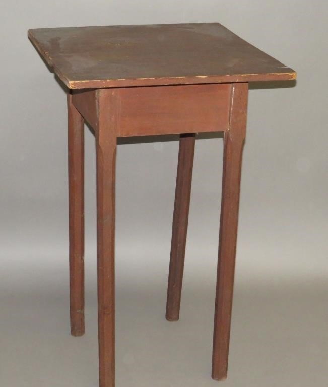 SIDE TABLEca. 1890; square pine top