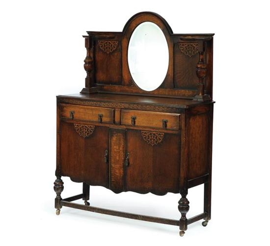 SIDEBOARD. Oak with a mirrored