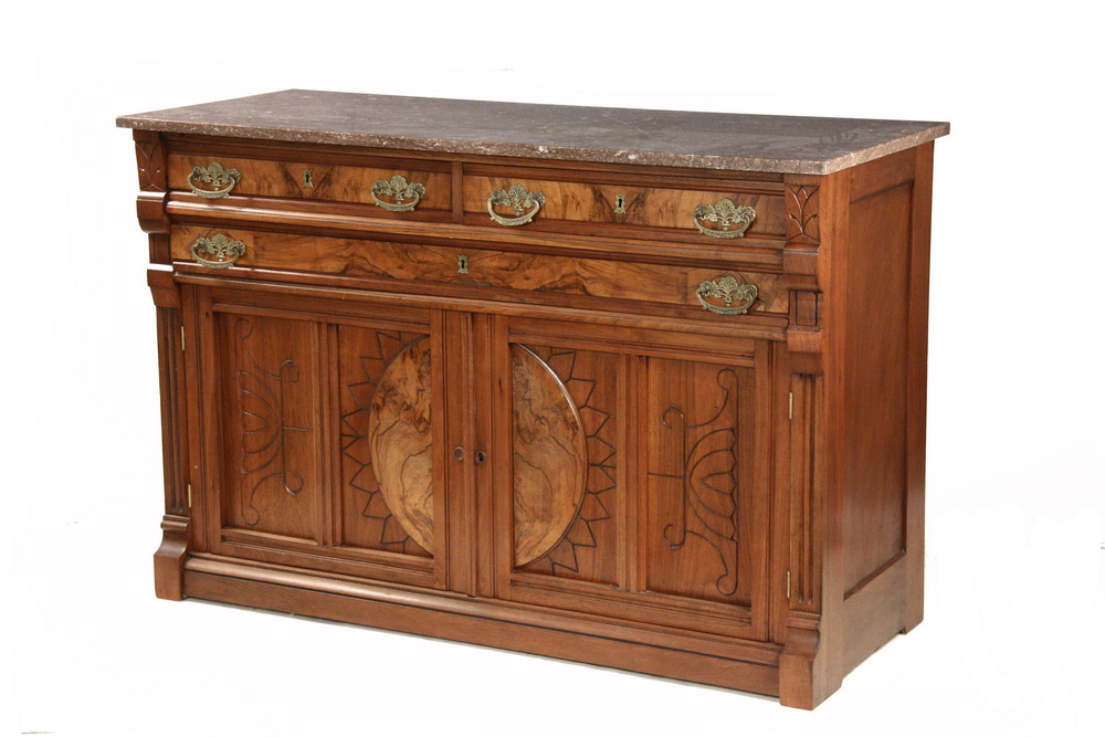 SIDEBOARD - Red Marble Top American