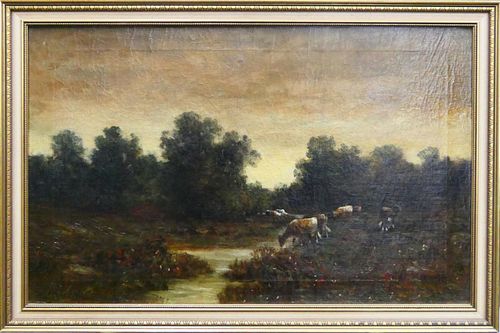 SIDNEY WINGATE ANTIQUE COWS OIL