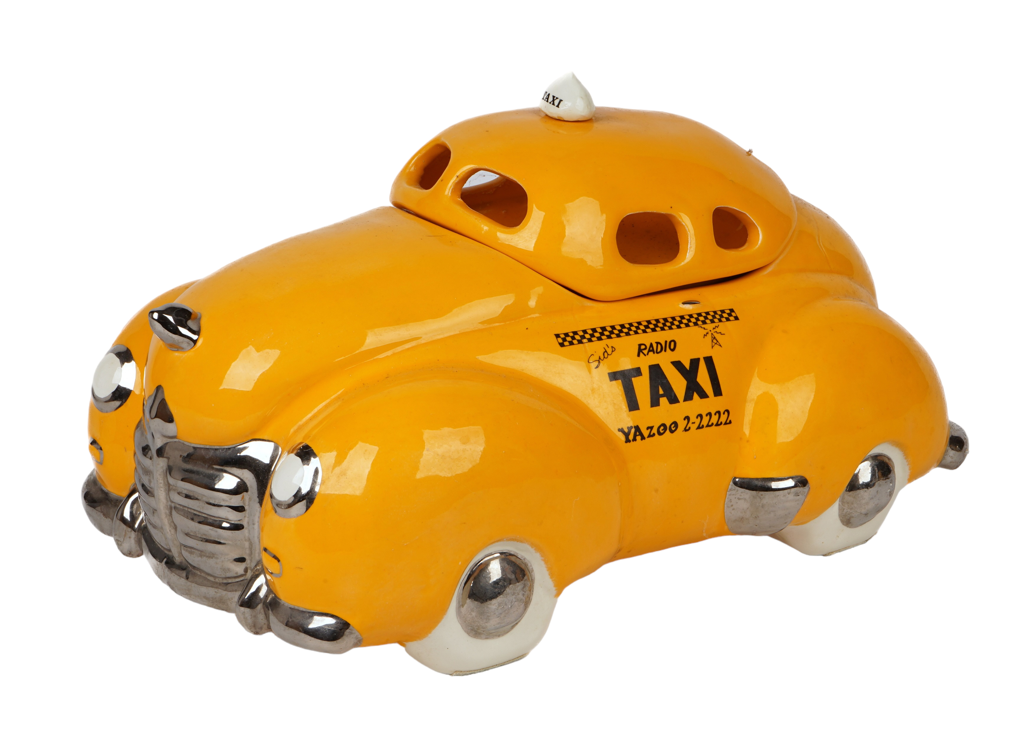 Sid's Radio Taxi glazed ceramic