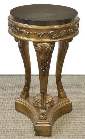 SIGLA ANTIQUED GILT SIDE TABLE