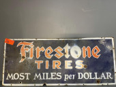 SIGN, ENAMELED, "FIRESTONE TIR